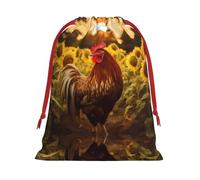 Rooster and sunflowers M Patterned Gift Bags - Add a touch of formality to weddings, Christmas, birthdays, and anniversaries - (S - L)