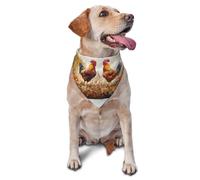 Rooster Animal,Chicken Printed Graphic Pet Triangle Scarf For Dogs & Cats, Adjustable Cute Pet Bandana For & Photo Shoots