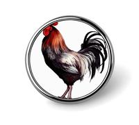 Rooster Badge Holder Personalized Round Badge with Picture Pin Aluminum Alloy Button Pin Exquisite Brooch Fashion Button Badges Clothes Decorative Pins
