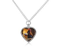Rooster Beer in The Morning Personalized Pet Urn Necklace Keepsake Urn Pendant Cremation Jewelry Gifts for Dog Cat Lover