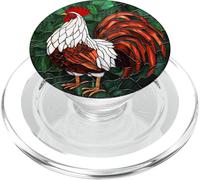 Rooster Bird Farmhouse Round Artwork PopSockets PopGrip for MagSafe