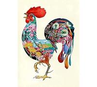 Rooster Card Daniel Mackie Designs 7 x 5 inches black in cello with envelope