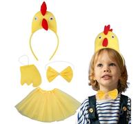 Rooster Chicken Comb Headband - Cloth 3D Yellow Chick Set Headband | Rooster Costume | Kids Chicken Costume For Parties Halloween School Events And Dress Up Play