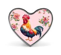 Rooster Chicken Flower Heart Shape Badge Cute Heart Brooch Pins Button Badges for Backpack Jackets Hats Decor