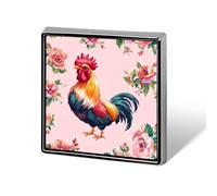 Rooster Chicken Flower Square Badge Cute Heart Brooch Pins Button Badges for Backpack Jackets Hats Decor