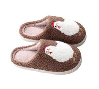Rooster Chicken Printed Slippers for Women Men Soft Plush Warm Home Shoes, Memory Foam Cozy Slip-On Slide Indoor Outdoor (44/45 EU, White)