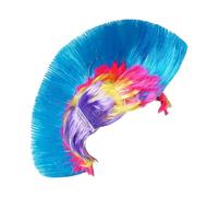 Rooster Comb Rainbow Wig, Lightweight And Comfortable Fit, 30x20.5cm, Punk Costume Wig, Colorful Mohawk Hairpiece, Synthetic Fibers Material, For Adults, Women, Men, Friends, Family
