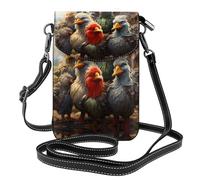 Rooster Combo Team Printed women's small mobile phone wallet with adjustable shoulder strap
