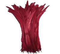 Rooster Coque Tail Feather 40-45cm/16-18" Rooster Feathers for Crafts Wedding Feathers Decoration DIY Carnival Plumas-Wine red-100 Pcs