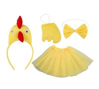 Rooster Costume for Kids, Chicken Dress with Headband and Bowtie, Small-Medium Size Animal Cosplay Outfit with Feathers and Tail, Fun Themed Costumes, Birthday, Thanksgiving, Halloween Parties