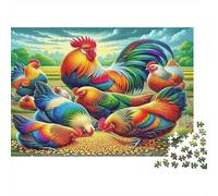 Rooster Crowing on Fence at Sunrise 1000 Pieces Eco-Friendly Paper Jigsaw Puzzle Bundle for Senior Enthusiasts, Brain Training Puzzle, Travel Activity, Popular Option 38x26cm/1000pcs