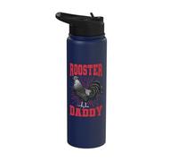 Rooster Daddy Chicken Farm Poultry Father's Day Stainless Steel Insulated Water Bottle