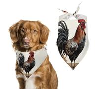 Rooster Dog Bandana Triangle Dog Scarf Washable Polyester Dog Bibs Cute Pet Bandana for Medium Large Dogs Puppy and Cats