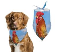 Rooster Dog Bandanas for Feeding Grooming, Triangle Pet Bibs Washable Pets Scarf for Cats & Dogs