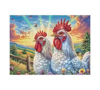 Rooster Family 500 Piece Jigsaw Puzzle for Adults Lunch Break Activity Quick Escape No Duplicate Pieces for Busy Professionals 500 PCS