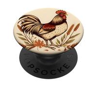 Rooster Farm Animal Rustic Harvest Countryside Design PopSockets Adhesive PopGrip