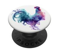 Rooster Farm Animal Smoke Fluid Ink PopSockets Adhesive PopGrip