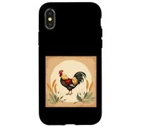 Rooster Farm Animal Wheat Rustic Countryside Design Case for iPhone X/XS