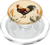 Rooster Farm Animal Wheat Rustic Countryside Design PopSockets PopGrip for MagSafe