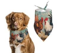 Rooster Fighting Dog Bandana Pet Scarf for Small Medium Large Dogs Triangle Bibs Photo Prop Gift