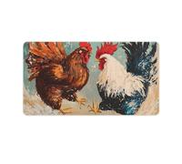 Rooster Fighting Non-Slip Mouse Pads Funny Desk Mat Rubber Laptop Writing Mat for Gamer Office Home 40X75cm