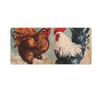 Rooster Fighting Non-Slip Mouse Pads Funny Desk Mat Rubber Laptop Writing Mat for Gamer Office Home 40x90cm