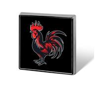 Rooster Flag Red Cock Square Badge Funny Button Pins Brooch