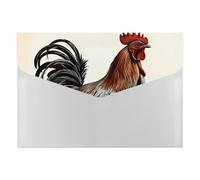 Rooster Folder Water-Resistant Accordion Files Organizer Moisture-Proof Expanding File Folder Pockets Reusable Clear File Folders Files Bags Document Holder