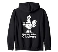 Rooster Funny Farm Morning Graphic Design Zip Hoodie