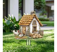 Rooster Garden Stakes Decor Yard Acrylic - 2D Spring Garden Acrylic Sign Decoration, Yard Art, Gift for Nature Lovers, for Indoor & Outdoor Flower Pots, Yard, Mini Gardens & Lawn (5.9”x5.9”) Y22