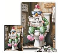Rooster Go Toilet 1000-Piece Jigsaw Puzzle Puzzles for Adults for Mother'S Day, Birthdays, Christmas Size 50x75cm