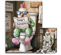 Rooster Go Toilet 1000Pc Adults Jigsaw Puzzle cardboard Puzzles Challenging Brain Teaser for Teenagers, Family Game Night Fun 26X38CM/10.23x14.96inch