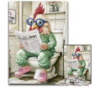 Rooster Go Toilet Puzzle 1000 Pieces Jigsaw Jigsaw Puzzles Interactive Family Game, Ideal, Family Activity Game 26X38CM/10.23x14.96inch