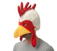 Rooster Hat | Funny Rooster Head Hat | Roosters Costume Hats | Plush Roosters Hats | Chicken Head Costume | Chicken Costume Accessories | Chicken Cap | Multicolor | 17.5" | Adult | Elastic Fit