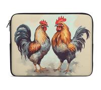 Rooster Hen Laptop Sleeve Case 13inch Shockproof Slim Computer Bag 10-17 Inch Traveling Carrying Laptop Briefcase for Women Men Waterproof Compatible with MacBook Air, Hp, Dell, Lenovo
