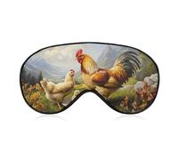 Rooster Hens Chick Chicken Sleep Eye Mask Night Shade Cover Soft Adjustable for Travel Naps