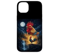 Rooster Howling to The Moon Vintage Funny Rooster Case for iPhone 14 Plus