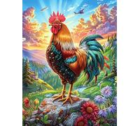 Rooster in Magical Forest 1000 Piece Complete DIY Jigsaw Puzzle Collectors Mind Relaxation Educational Decorative Puzzle Gifts for Adults Wooden Cardboard 1000 PCS