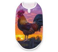 Rooster in Morning Fashion Dog Shirts Printing Pet Clothes Sleeveless Pets Vest for Dogs Puppy Cats M