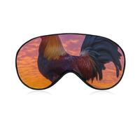 Rooster in Morning Fashion Eye Mask Printed Sleep Masks Soft Unisex Blackout Covering with Adjustable Strap