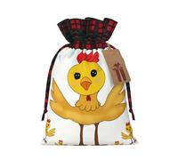 rooster in the square Printed holiday drawstring bag 8.3x11.8 inch Christmas party decoration gift bag