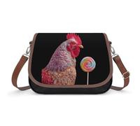 Rooster Lollipop Cock Sucker Small Womens Crossbody Bags Shoulder Handbag with Adjustable Strap for Travel