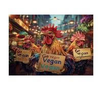 Rooster Market 1000 Pieces Mini Jigsaw Puzzle for Adults | 38x26cm Cardboard Home Decor Durable Structure Birthday Gift Mind Relaxation