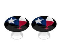 Rooster of Texas Flag 1 Pair Cabinet Knobs Stylish Round Pulls for Kitchen Dressers Cupboard Closets