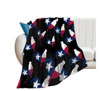 Rooster of Texas Flag 250GSM Flannel Throws Blanket Lightweight Warm Fleece Knee Blankets for Bed Sofa 60"*80"（150 * 200cm）