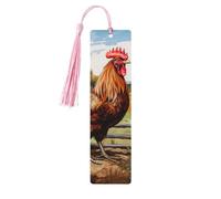 Rooster On Wood in Farmland Print Wooden Bookmarks Beautiful Notebook Accessories for Men Women Book Lovers