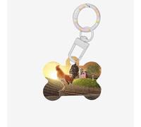 Rooster On Wood in Farmland Printing 1 Pc Dog Bone Shape Id Tags Double Sided with Key Ring Craft for Pets