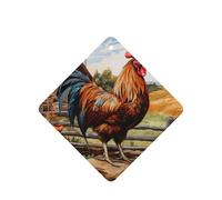 Rooster On Wood In Farmland Printing 10 Pieces Air Freshener Cards,Car Scented Hanging Air Freshener Fragrant Sheets For Car Use