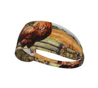 Rooster On Wood in Farmland Printing Double-Sided,Unisex Elastic Sports Headband,Ideal As A Gift for Sports-Loving Friends,Family