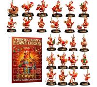 Rooster Ornaments - 2D Acrylic Rooster Pendant - Countdown to Christmas - for Kids Teens Adults Holiday Seasonal Halloween Thanksgiving Easter